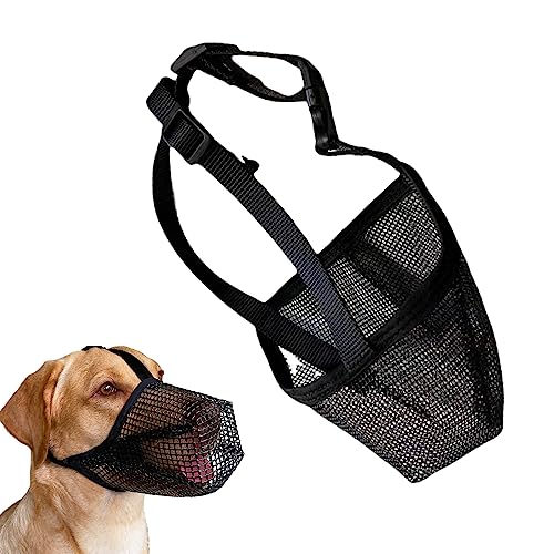 Maulkorb für Hunde, Hund Maulkorb, Maulkorb für Hunde mit abgerundetem Mesh, Weiche Verstellbare Mesh Maulkörbe, Atmungsaktive Haustier Maske für Mittlere Hunde, Große Hunde, Verhindert Beißen, Kauen von BASTOUR