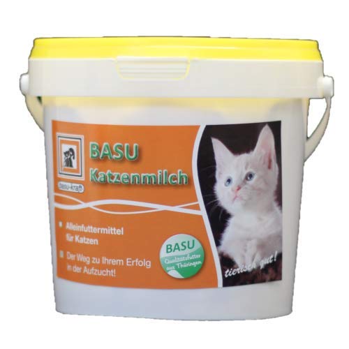 BASU Katzenmilch Aufzuchtmilch für Katzen Kätzchen Muttermilch-Ersatz 600 g Eimer von Sixyear