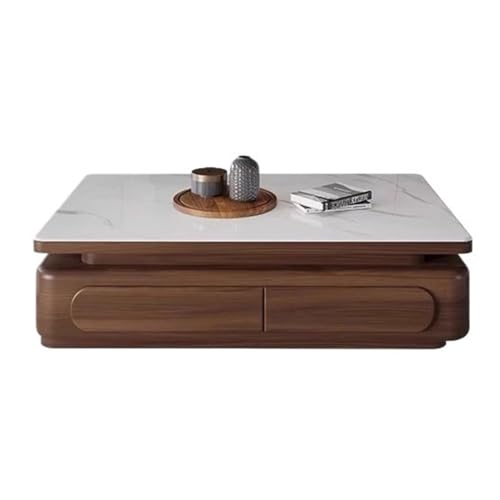 BASXDRFXZ Industrieller Stil Couchtisch im chinesischen Stil mit Holzmaserung, einfacher for kleine Wohnungen, Wohnzimmer, moderner, kreative Dekoration(130cm) von BASXDRFXZ