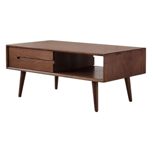 BASXDRFXZ Industrieller Stil Lagerschrank Couchtisch aus massivem Holz Nordischer Teetisch Moderner for kleine Wohnungen Einfacher Beistelltisch(105cm) von BASXDRFXZ
