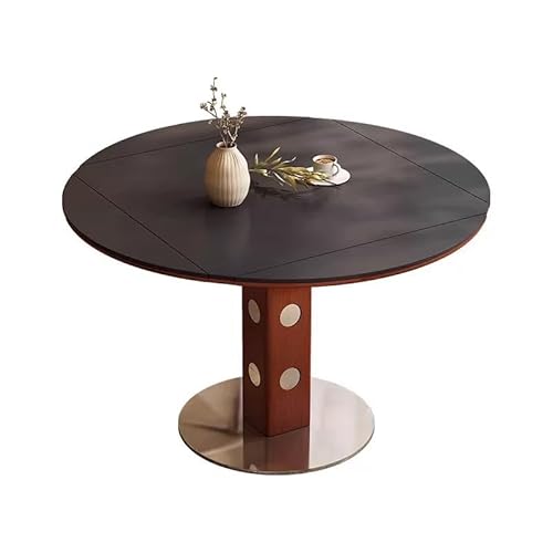 BASXDRFXZ Industrieller Stil Massivholz Esstisch Klapptisch Variabler Rundtisch Quadratisch Ausziehbar(120x120x75cm) von BASXDRFXZ