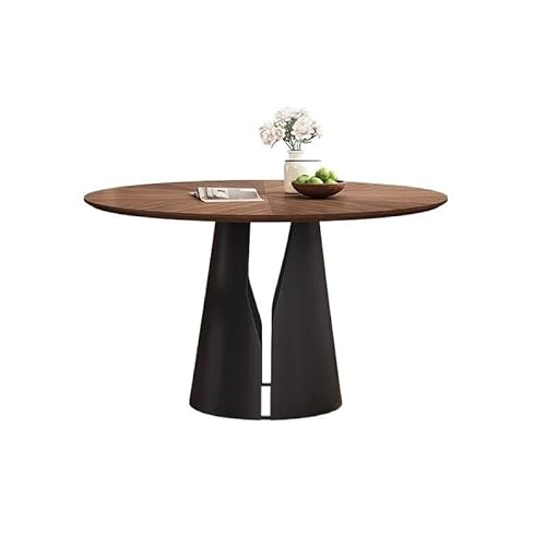 BASXDRFXZ Industrieller Stil Massivholz Runden Esstisch Und Stühle Wohnzimmer Retro Hause Kleine Haushalts(135x135x75cm) von BASXDRFXZ