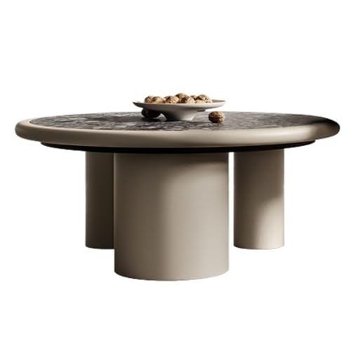 BASXDRFXZ Industrieller Stil Moderner Couchtisch aus Holz for Wohnzimmer, Zuhause, kleine Wohnung, runder Kunst-Couchtisch von BASXDRFXZ