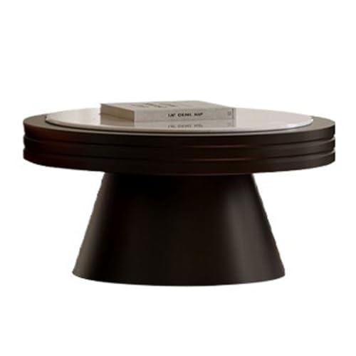 BASXDRFXZ Industrieller Stil Moderner runder Couchtisch, einfacher aus Stein, leichte Luxusvilla, Heimdekoration, Teetisch(S:70X30cm) von BASXDRFXZ