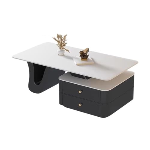 BASXDRFXZ Industrieller Stil Rock Board Couchtisch Home Wohnzimmer Licht Luxus Moderne Kreative Sofa Tisch(120cm) von BASXDRFXZ
