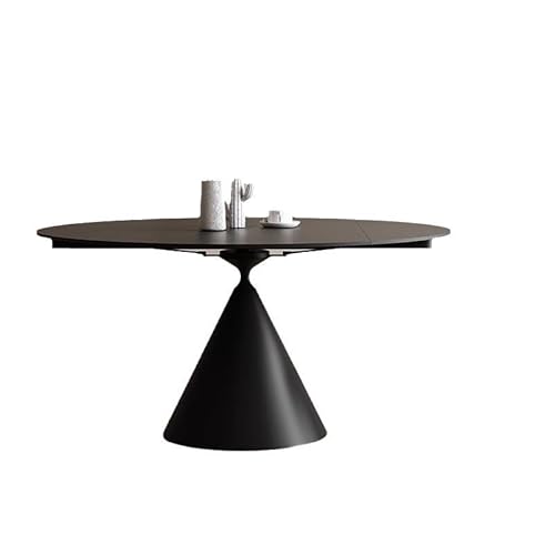 BASXDRFXZ Industrieller Stil Rock Slab drehbarer, teleskopischer runder Esstisch, Tisch, umwandelbarer quadratischer und Klapp-Esstisch(120x75x75cm) von BASXDRFXZ