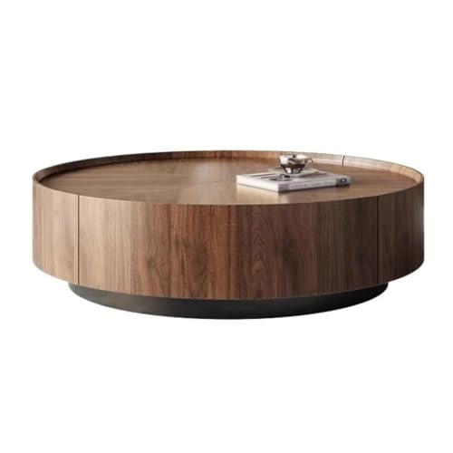 BASXDRFXZ Industrieller Stil Wohnzimmer Lagerung Runden Couchtisch Moderne Kleine Wohnung Einfache Sofa Tisch(100cm) von BASXDRFXZ