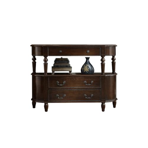 BASXDRFXZ Konsolentische 110cm/43 Massivholz-Eingangskommode mit Schubladenfächern für Sofarücken, Flurende, Schlafzimmer, Diele & Wohnzimmer von BASXDRFXZ