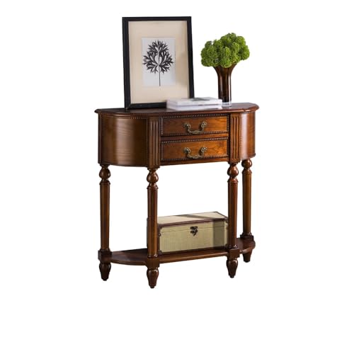 BASXDRFXZ Konsolentische 110cm/43Zoll Massivholz-Flurdekorationstisch mit Schubladen, für Wohnzimmer, Diele, Schlafzimmer, Korridorende etc von BASXDRFXZ