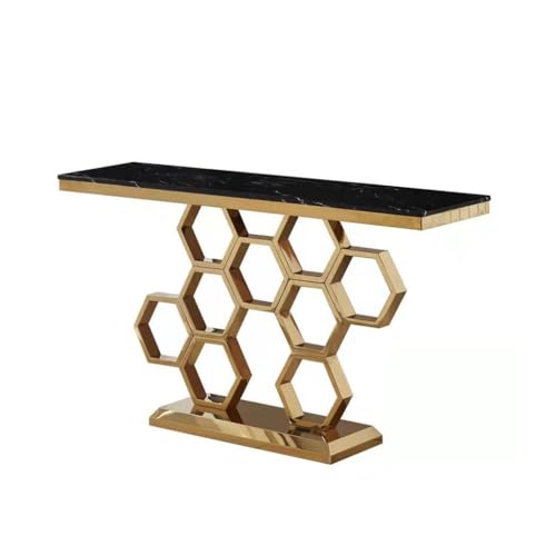BASXDRFXZ Konsolentische Kreativer Edelstahl-Eingangstisch, Wohnzimmer, Flur, Eingang, Hotel, Wandmontierter Langer Marmortisch von BASXDRFXZ
