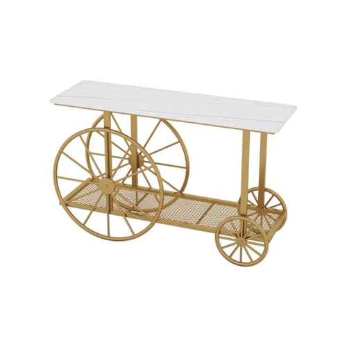 BASXDRFXZ Konsolentische Kreativer Eisenmarmortisch Wohnzimmerkonsolentisch Korridorgang Dekorativer Tisch(A:120CM*40CM*73CM) von BASXDRFXZ