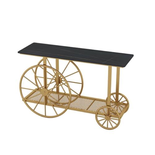 BASXDRFXZ Konsolentische Kreativer Eisenmarmortisch Wohnzimmerkonsolentisch Korridorgang Dekorativer Tisch(B:120CM*40CM*73CM) von BASXDRFXZ