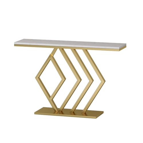 BASXDRFXZ Konsolentische Nordic Marmor Konsolentisch Wohnzimmer Flur Regal Eisen Einfacher Konsolentisch(M:120CMX30CMX80CM) von BASXDRFXZ