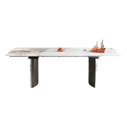 BASXDRFXZ Moderner Küchentisch Einziehbarer Rock Slab Esstisch Rechteckig Multifunktional BASXDRFXZ Moderner Küchentisch Einziehbarer Rock Slab Esstisch Rechteckig Multifunktional von BASXDRFXZ