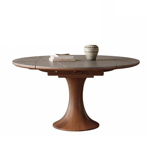 BASXDRFXZ Moderner Küchentisch Faltbarer runder Esstisch und Stühle aus Steinplatte for kleine Haushalte, moderner, einfacher Stretch-Tisch(1.5m) von BASXDRFXZ