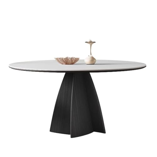 BASXDRFXZ Moderner Küchentisch Home Schwarz Runden Esstisch Nordic Einfache Stil Rock Platte Wohnzimmer von BASXDRFXZ
