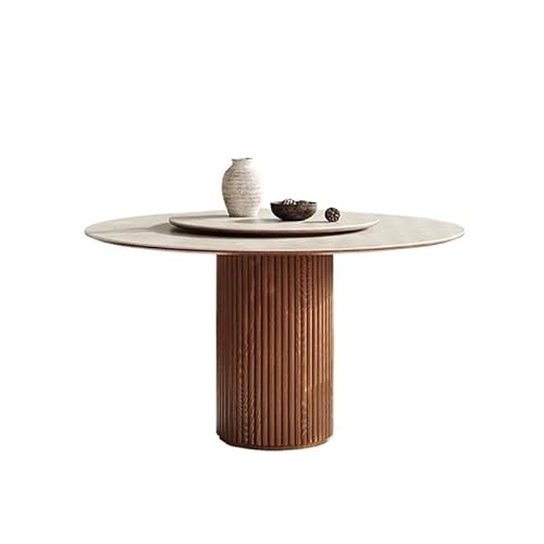 BASXDRFXZ Moderner Küchentisch Nordic Holz Runden Tisch Home Dining Moderne Einfache Retro Rock Platte(130x130x75cm) von BASXDRFXZ