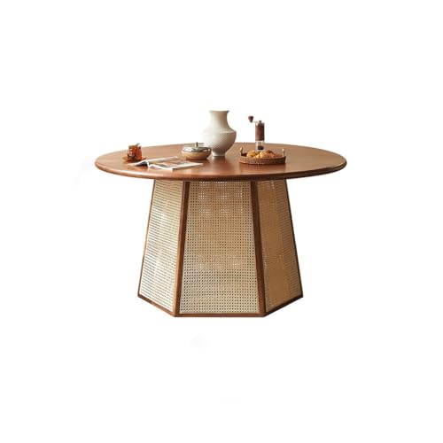BASXDRFXZ Moderner Küchentisch Rattan Holz Esstisch Home Restaurant Runde B & Hotel von BASXDRFXZ