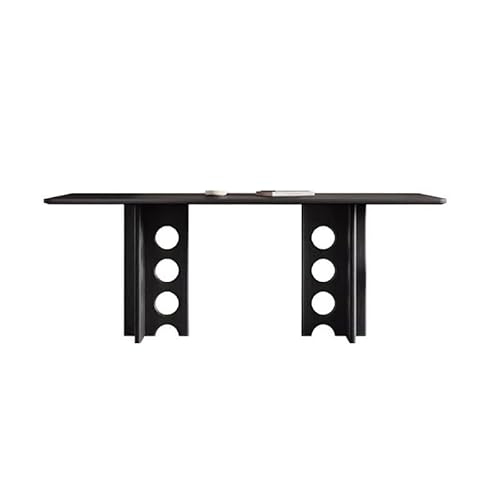 BASXDRFXZ Moderner Küchentisch Rechteckiger Esstisch aus Holz for den kleinen Heimgebrauch, Moderne, einfache Schwarze Felsplatte(160x80x75cm) von BASXDRFXZ