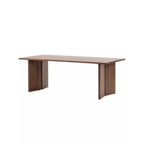 BASXDRFXZ Moderner Küchentisch Schlichter Esstisch aus Massivholz, Retro-Teetisch, Konferenztisch, Wabi-Sabi-Stil, Langer Tisch, Verhandlungstisch(180cm) von BASXDRFXZ