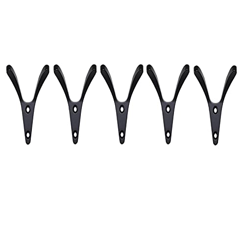 BASXDRFXZ Wandgarderobenhaken 5er Pack Home Storage Wandhalterung Haken Metallhaken Heavy Duty Kleiderhaken Eingangsbereich Handtuchhaken (Schwarz) von BASXDRFXZ