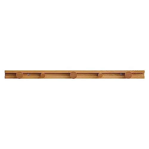 BASXDRFXZ Wandgarderobenhaken An der Wand montierter, kreativer Veranda-Eingang, Aufbewahrungsgarderobe aus Holz, verschiebbarer Kleiderhaken, Garderobenreihenhaken(A,S) von BASXDRFXZ