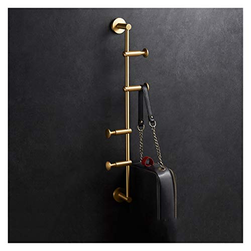 BASXDRFXZ Wandgarderobenhaken Garderobe Wandgarderobe Garderobenhaken Schlafzimmer Drehbarer Wohnzimmer Goldene Aufbewahrungsgarderobe(4hooks) von BASXDRFXZ