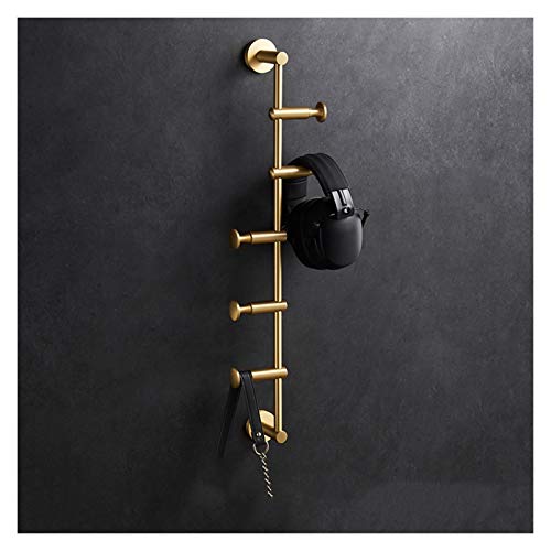 BASXDRFXZ Wandgarderobenhaken Garderobe Wandgarderobe Garderobenhaken Schlafzimmer Drehbarer Wohnzimmer Goldene Aufbewahrungsgarderobe(5hooks) von BASXDRFXZ