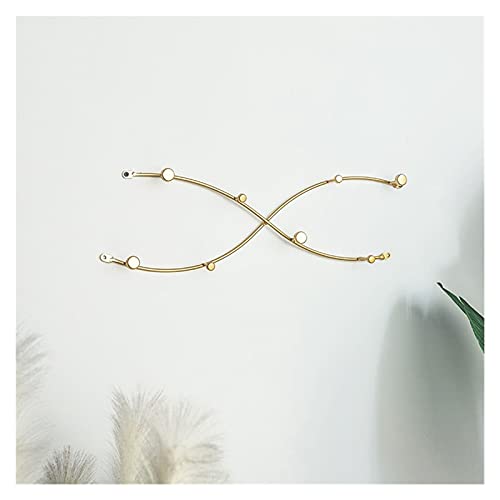 BASXDRFXZ Wandgarderobenhaken Kreative einfache Kleiderhaken Wohnzimmer Mantel Hut Lagerregal Badezimmer Toilette Wellenlinie Metall Wanddekoration Schlüsselhaken(Double golden) von BASXDRFXZ