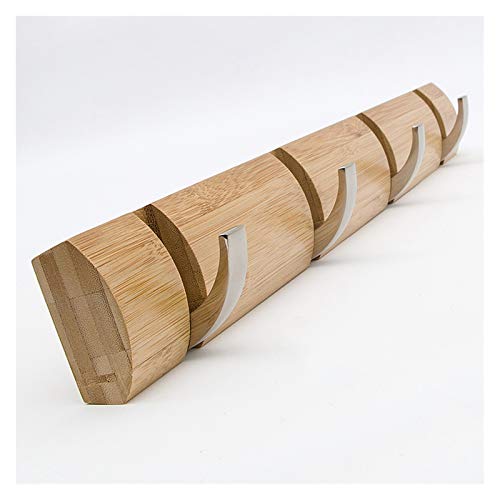 BASXDRFXZ Wandgarderobenhaken Multifunktionaler Wand-Kleiderhaken Tür-Aufhänger hinten Schlafzimmerhaken Kreativer Schlafzimmer-Wand-Reihen-Haken(Natural-4hooks) von BASXDRFXZ