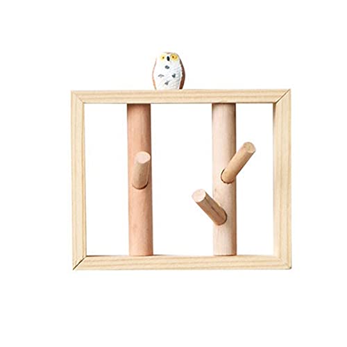 BASXDRFXZ Wandgarderobenhaken Quadratischer Holzhaken Kreative Schlüssel Mantel Lagerhaken Hecker Dekoration Wand Hangende Ornamente Wanddekor Rucksack Haken(C) von BASXDRFXZ