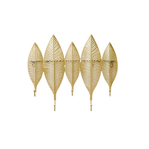 BASXDRFXZ Wandgarderobenhaken Wand Hanging Toil Haken Metallblatt Wohnzimmer Eingangsschatz Innenwand Dekoration (5/7 Haken)(45cm) von BASXDRFXZ