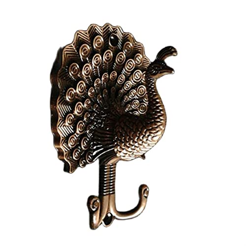 BASXDRFXZ Wandgarderobenhaken Wandgarderobe Haushalt Pfau Dekoration Wand Metallhaken Garderobe geeignet for Mantel Schal Tasche Handtuch Hut von BASXDRFXZ