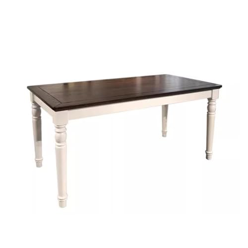 Moderner Küchentisch Einfacher weißer pastoraler Esstisch aus massivem Holz for kleine Haushalte(A:130CM*80CM*75CM) von BASXDRFXZ