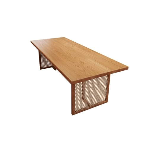 Moderner Küchentisch Esstisch aus massivem Holz, for Zuhause, rechteckig, großer Tisch, Wohnzimmer, Arbeitszimmer, Schreibtisch(180cm) von BASXDRFXZ