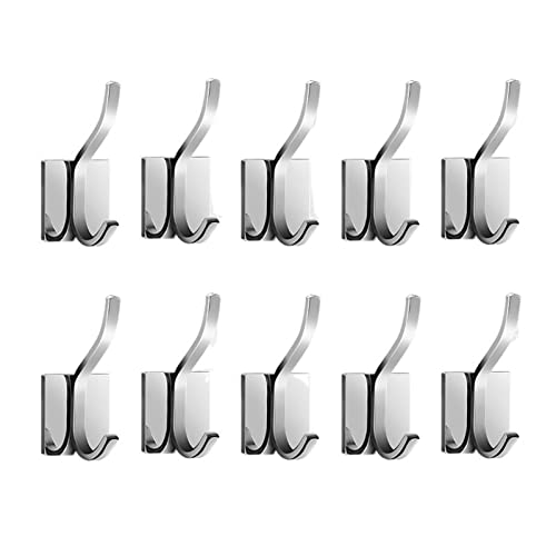 Wandgarderobenhaken Garderobe Wandhalterung, Kleiderstange, Edelstahlhaken, Silber, Kleiderhaken ohne Bohren(A) von BASXDRFXZ