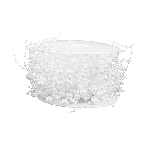 BATHVEVE 1 Rolle Vase Perlenkette Perlperlen Kit Künstliche Rosengirlande Schmuck funkelnd Quaste hochzeitsdeko hochzeitsdeco Perlenschnur schwimmende Perlen Perlvasenfüller Plastik Weiß BATHVEVE 1 Rolle Vase Perlenkette Perlperlen Kit Künstliche Rosengirlande Schmuck funkelnd Quaste hochzeitsdeko hochzeitsdeco Perlenschnur schwimmende Perlen Perlvasenfüller Plastik Weiß von BATHVEVE