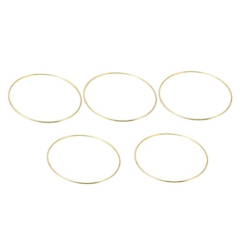 BATHVEVE 1 Satz 5 Stück Metal Dream Catcher Reifen Form Und Kranz für Schmuckzubehör Perlen Schild unvollendet -Kit Ringe selber Machen -Ringe Eisen Golden von BATHVEVE