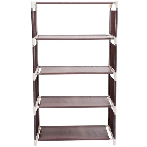 BATHVEVE 1 Stück Fünfschichtiger Schuhregal Organizer aus Hochwertigem Stoff und Design für Wohnzimmer und Schlafzimmer Wasserabweisend für Schuhaufbewahrung Praktisch und von BATHVEVE