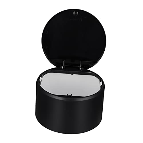 BATHVEVE 1 Stück Mini Mülleimer für Schreibtisch Drucktyp Tischabfallbehälter Umweltfreundlicher für Büro Küche und Haushalt Elegant und Modern Schwarz von BATHVEVE