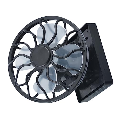 BATHVEVE 1 Stück Solarbetriebener Leiser Energiespar Fan für Zuhause Büro und Studentenwohnheim und Installieren Schwarz von BATHVEVE