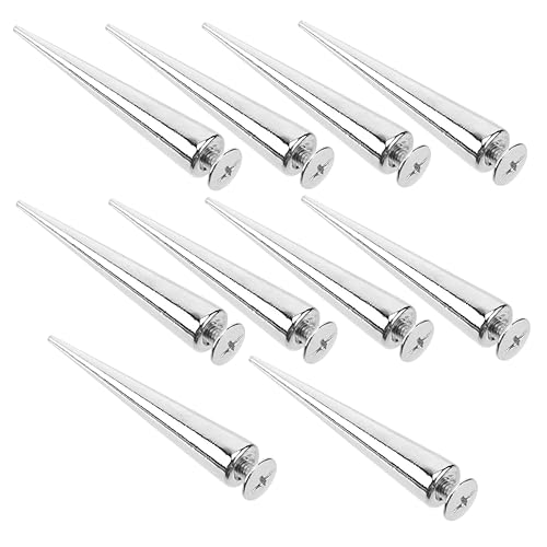 BATHVEVE 10 Stück Punk Style Schraubnieten Kegelspitzen Nieten für DIY Handwerk zum Dekorieren von Taschen Gürteln und Kleidung von BATHVEVE