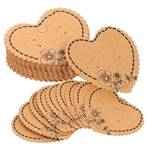 BATHVEVE 100 Stück Ohrringkarten Kraftpapier Vintage Schmuck Präsentationskarten Halter für Ohrringe und Praktische Schmuckverpackung für Selbstgemacht und Einzelhandel von BATHVEVE