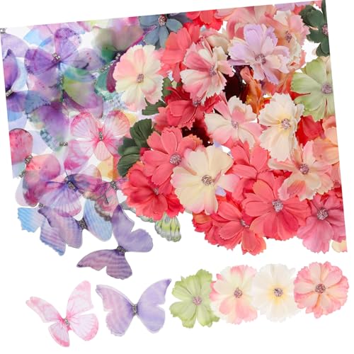 BATHVEVE 100 Stück Teiliges Set Schmetterlings und Bastelblumen Dekorationen Doppellagige DIY Kunstblumen für Hochzeit Party Feier Leichte Ornamente für Kränze Tischdeko Haarschmuck BATHVEVE 100 Stück Teiliges Set Schmetterlings und Bastelblumen Dekorationen Doppellagige DIY Kunstblumen für Hochzeit Party Feier Leichte Ornamente für Kränze Tischdeko Haarschmuck von BATHVEVE