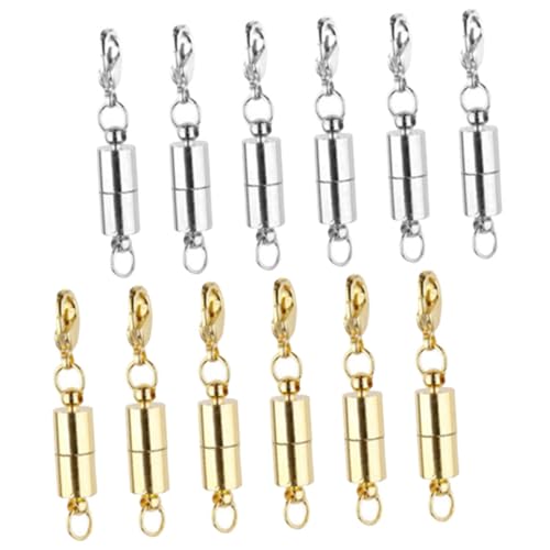 BATHVEVE 12 Stück Magnetische Schmuckverschlüsse Magnetische Karabinerverschlüsse für Armbänder und DIY Schmuck Gold Silber von BATHVEVE