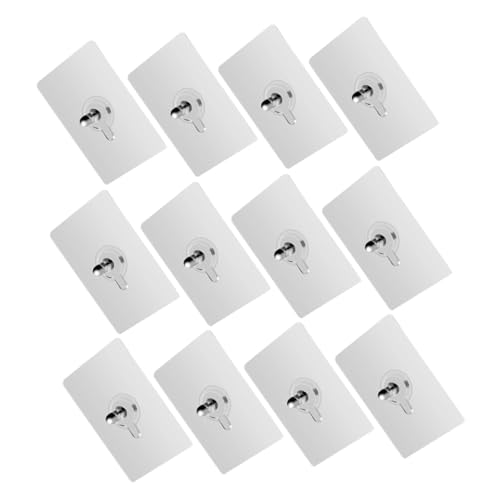 BATHVEVE 12 Stück Teiliges Wandhaken Selbstklebend mit Haftkraft Transparente Wandhaken ohne Bohren für Glatte Oberflächen Wie Fliesen Küche und Badezimmer Rückstandsfrei Entfernbar von BATHVEVE