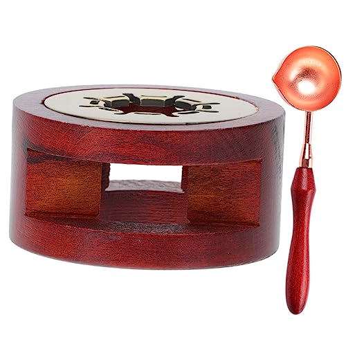 BATHVEVE 1Satz Wachs Schmelzofen mit Holzlackschmelzherd und Tragbarer Wachssiegelwärmer für DIY Projekte und für Wax Seal Stempel und Tischdekoration von BATHVEVE