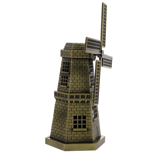 BATHVEVE Windmühlen Modell Aus Kreatives Windmühlen Kunsthandwerk Als Tischdekoration Für Zuhause Und Büro Nostalgisches Desktop Ornament Bronze Robustes Design von BATHVEVE