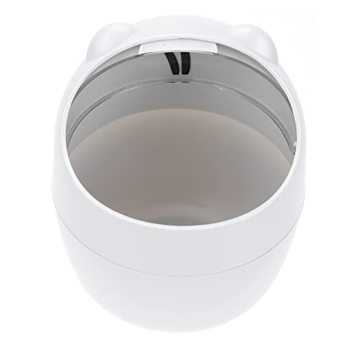BATHVEVE 1Stück Mini Mülleimer mit Klappdeckel Kleiner Abfalleimer für Schreibtisch Schlafzimmer und Büro Umweltfreundlicher Lagerbehälter Katze von BATHVEVE