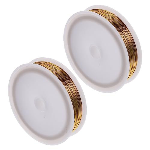 BATHVEVE 2 Rollen Bunte Basteldraht Verzinktem Eisen Flexibel und Biegsam für Diy Blumengestecke Schmuckherstellung und Kreative Handarbeiten Durchmesser Yards pro Rolle Goldfarbe von BATHVEVE